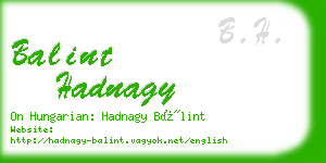 balint hadnagy business card